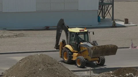 Heavy Wheel Excavator Machine Working Stock Footage 63167088