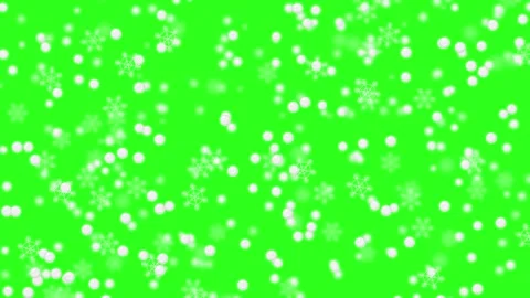 Heavy White Snowflakes Falling Against a Bright Green Screen Background Stockbeeldmateriaal 330211434