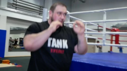 Heavyweight boxer in training. Stock Footage 166730652