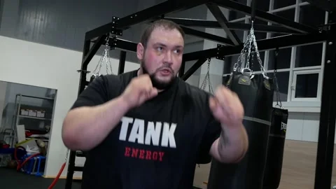 Heavyweight boxer in training. Stock Footage 166730662