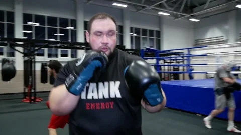 Heavyweight boxer in training. Stock Footage 166730741