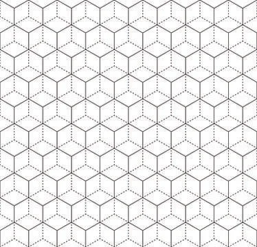 Heaxgon seamless pattern. Doubled network of thin and thick black hexagonal 스톡 일러스트