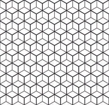 Heaxgon seamless pattern. Doubled network of thin and thick black hexagonal Stock Illustration