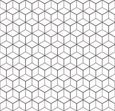 Heaxgon seamless pattern. Doubled network of thin and thick black hexagonal 스톡 일러스트