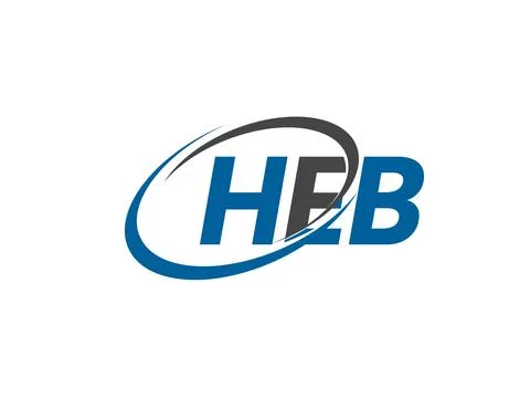HEB letter creative modern elegant swoosh logo design Stock Illustration