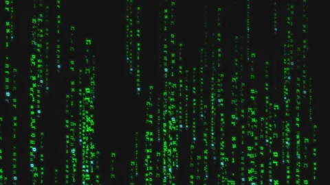 Hebrew characters on black background as matrix operating system digital Stock Footage 255004725