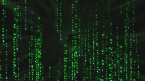 Hebrew characters as matrix operating system digital rain code - Bible Stockbeeldmateriaal 255004587