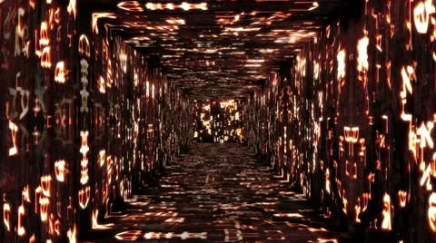 Hebrew Characters Tunnel 01 Stock-Footage 8991962