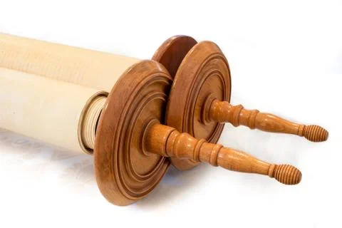 The hebrew handwritten torah, on a synagogue alter, illustrating jewish holid Stock Photos