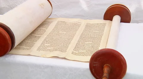 The hebrew Torah displayed here a synagogue 5 SEPTEMBER 2016 Stockbeeldmateriaal 67869849