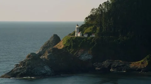 Heceta Head Lighthouse in Oregon Stock Footage 262795729
