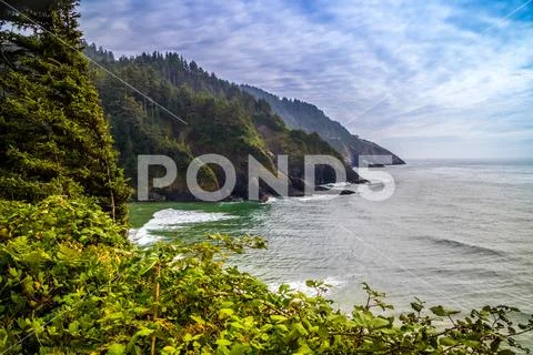 Heceta Head Lighthouse State Park Scenic Viewpoint in Florence, Oregon Stock Photos