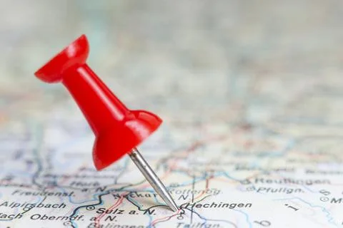 Hechingen, Germany pin on map Stock Photos