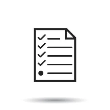 ?hecklist icon. Flat vector illustration. Document check sign symbol with sha イラスト素材