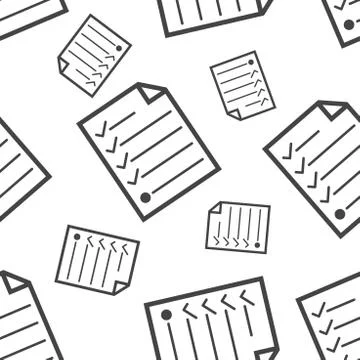 ?hecklist seamless pattern. Business concept document checkbox pictogram. Vec Illustrazione stock
