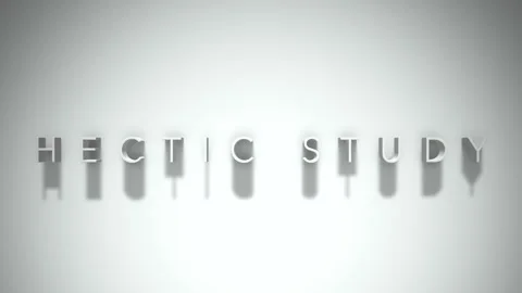 Hectic study 3D title animation white text on a white background Stock Footage 299647525