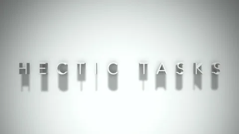 Hectic tasks 3D title animation white text on a white background Stock Footage 299647520