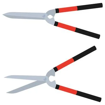 Hedge clippers isolated on white. Scissors Stock Illustration