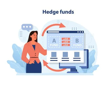 Hedge funds concept. Flat vector illustration Stock Illustration