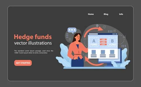 Hedge funds concept. Flat vector illustration Stock Illustration