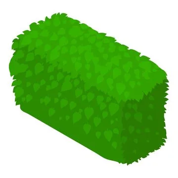 Hedge icon isometric vector. Natural green hedgerow rectangular shaped icon Stock Illustration