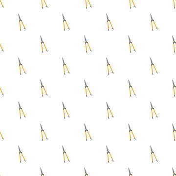 Hedge shears garden tool seamless pattern background Illustrazione stock