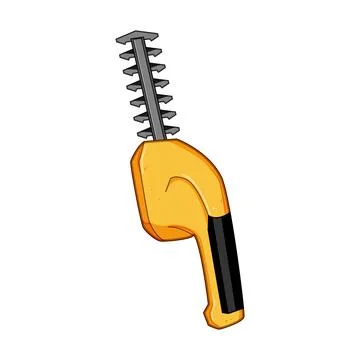 Hedge tree trimmer cartoon vector illustration Illustrazione stock