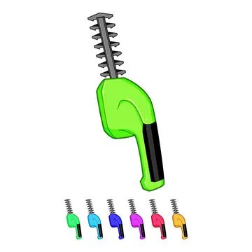 Hedge tree trimmer cartoon vector graphic Stock Illustration