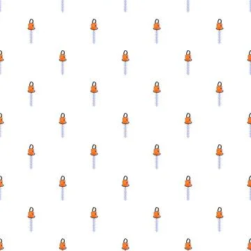 Hedge trimmer tool seamless pattern on white background Stock Illustration