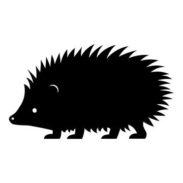 Hedgehog black vector icon on white background Illustrazione stock