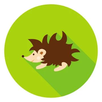 Hedgehog Circle Icon Stock Illustration