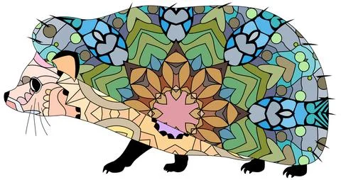 HEDGEHOG. Colorful vector object isolated on a white background 스톡 일러스트