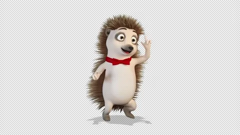 Hedgehog dancing a funny dance around him Stockbeeldmateriaal 168810637