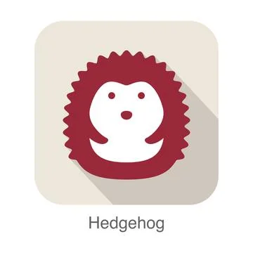 Hedgehog face flat icon design. Animal icons series, vector illustration Stock Illustration