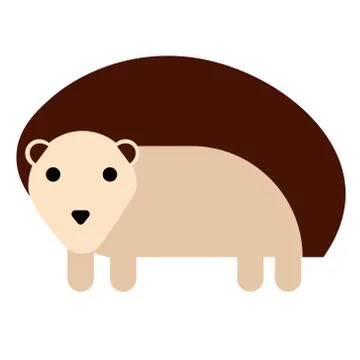 Hedgehog flat illustration on white Stock Illustration
