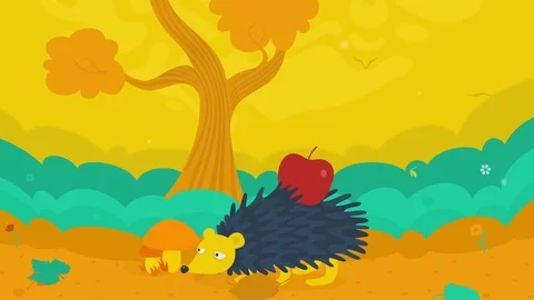 Hedgehog in the Forest Stock Footage 72450514