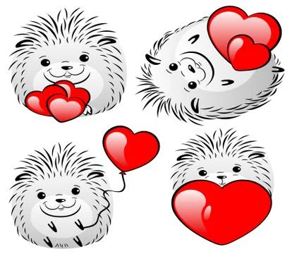 Hedgehog with heart Stock Illustration