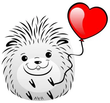 Hedgehog with heart. Stock Illustration