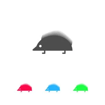 Hedgehog icon flat. Stock Illustration