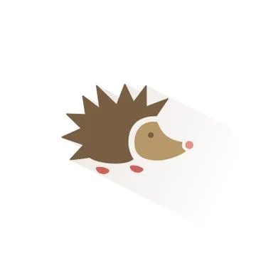 Hedgehog icon with shadow. Flat vector illustration Stock Illustration