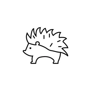 Hedgehog icon. Simple line, outline vector of autumn icons for ui and ux Stock Illustration