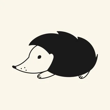 Hedgehog icon. Vector. Black stroke flat design. White background Stock Illustration