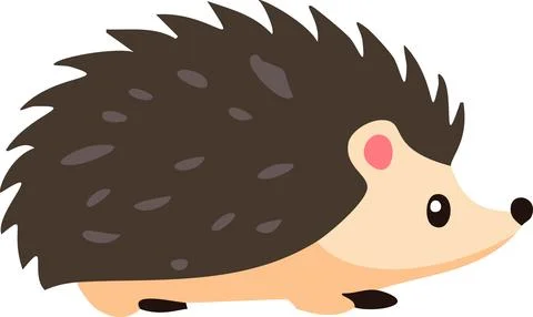 Hedgehog isolated vector, hedgehog drawing Stock Illustration