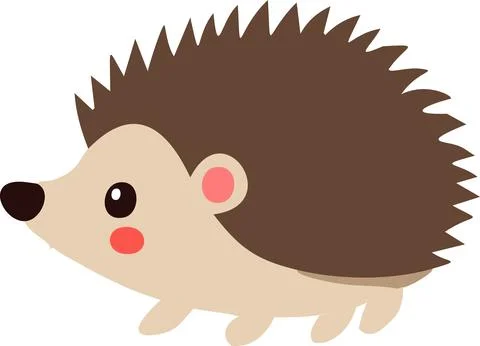 Hedgehog isolated vector, hedgehog drawing Stock Illustration