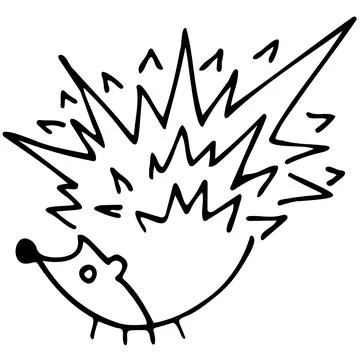Hedgehog isolated on white background. Vector hand-drawn doodle illustration. Stock Illustration