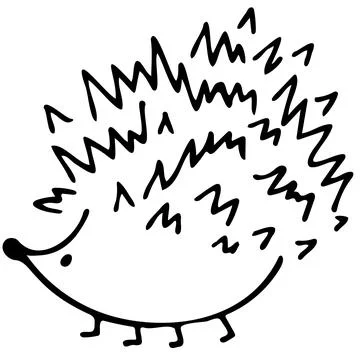 Hedgehog isolated on white background. Vector hand-drawn doodle illustration. Stock Illustration