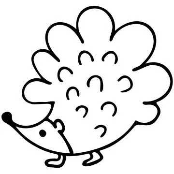 Hedgehog isolated on white background. Vector hand-drawn doodle illustration. Stock Illustration