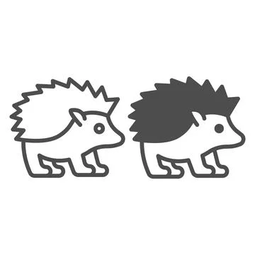 Hedgehog line and solid icon, worldwildlife concept, hedgehog vector sign on Illustrazione stock