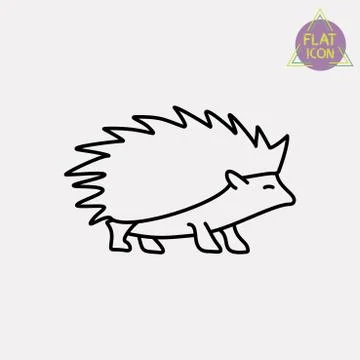 Hedgehog line icon Stock Illustration