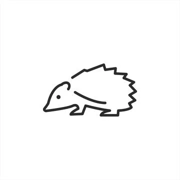 Hedgehog Line Icon Stock Illustration